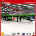 Tri Axles 20 / 40ft Remolque de contenedor plano Semi contenedor Remolque